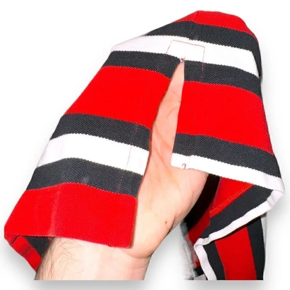 Polo Ralph Lauren Red & White Stripes Pique Mesh Polo L